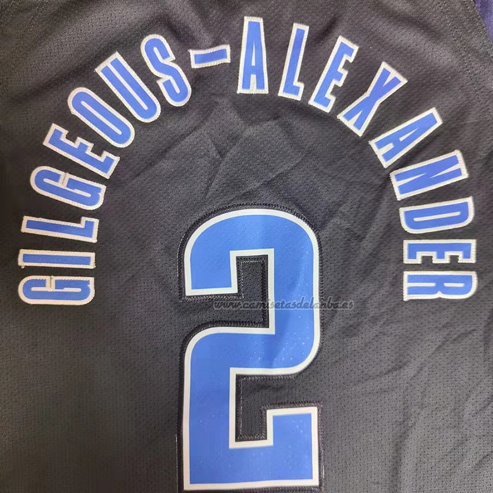 Camiseta Oklahoma City Thunder Shai Gilgeous-Alexander NO 2 Earned Autentico Negro